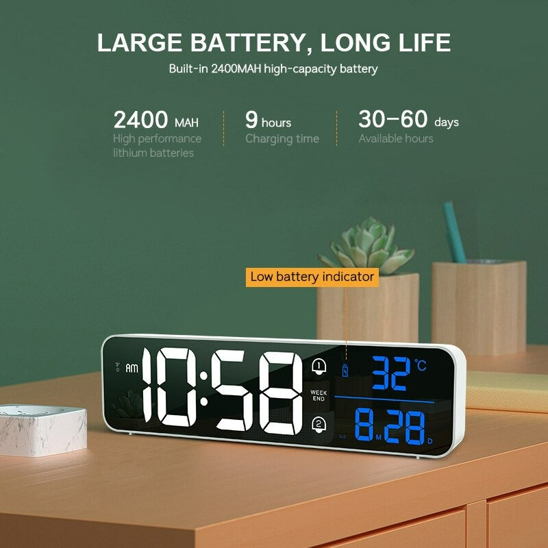 Big LED Digital Alarm Clock Temperature Date Display Desktop Clocks Voice Control Big LED Digital Alarm Clock Temperature Date Display Desktop Clocks Voice Control
